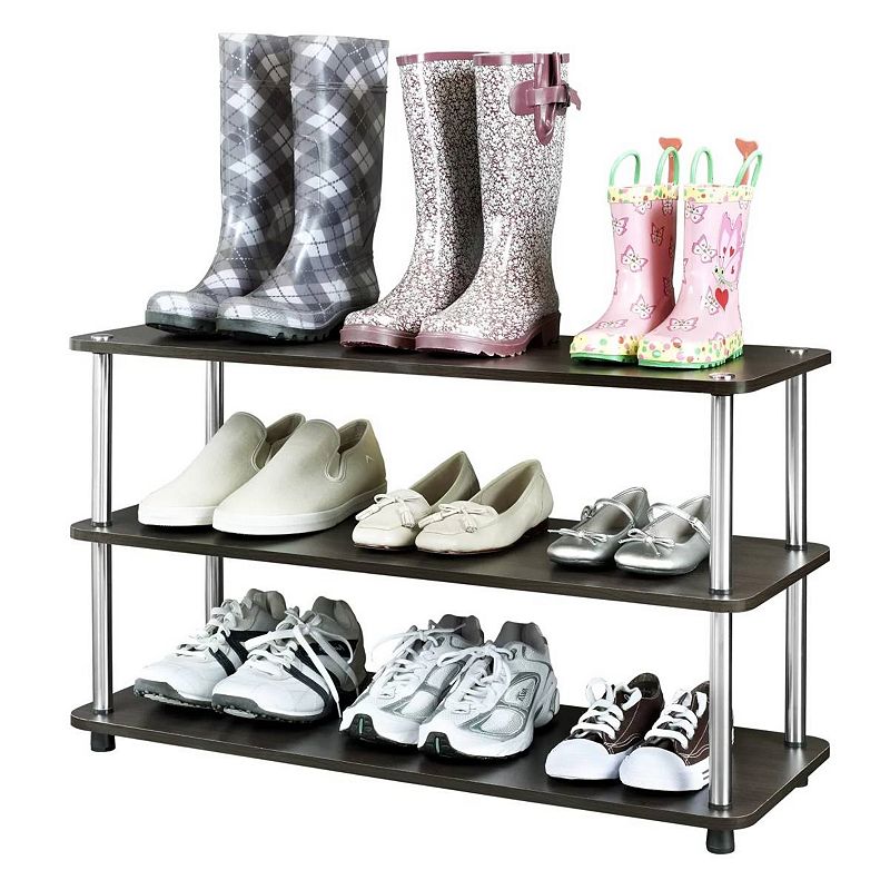 3-shelf Modern Shoe Rack - Holds Up To 12 Pair Of Shoes