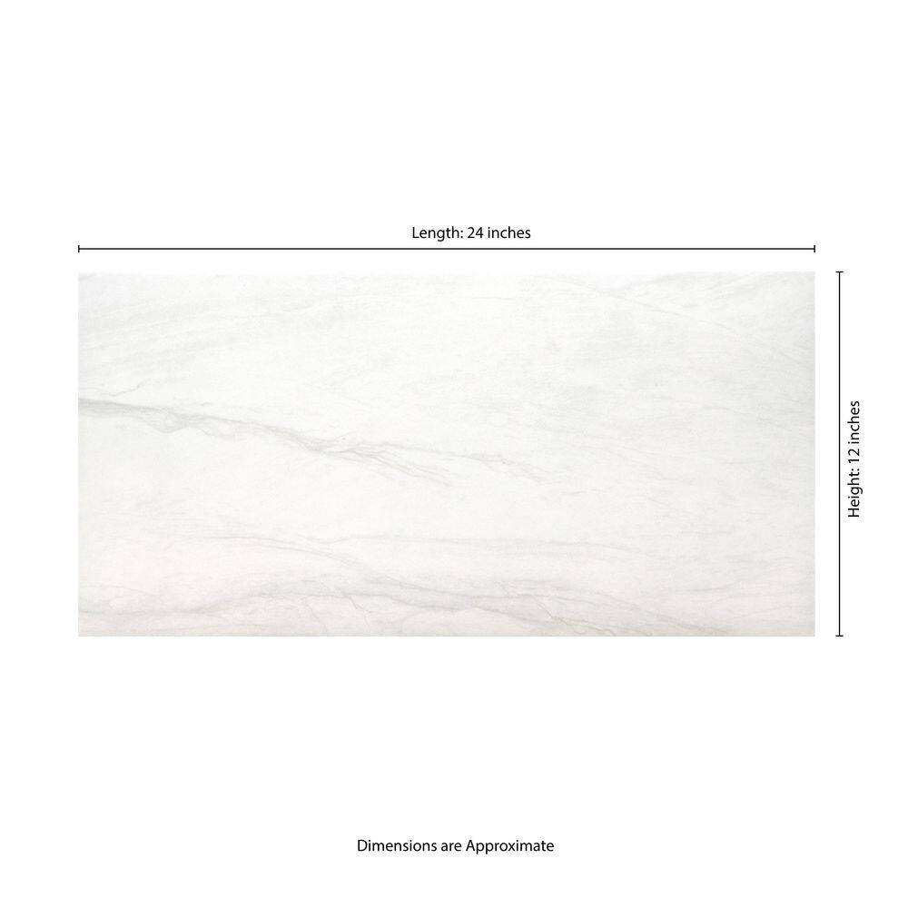 MSI Alexandra White 12 in. x 24 in. Matte Porcelain Marble Look Floor and Wall Tile (16 sq. ft.Case) NHDALEX12X24