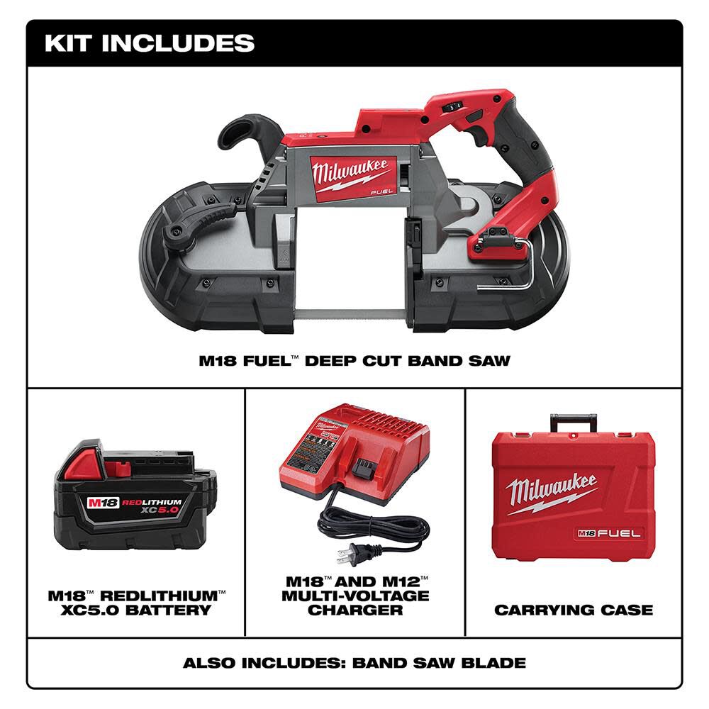 Milwaukee M18 FUEL Deep Cut Band Saw - 1 Battery Kit 2729-21 from Milwaukee