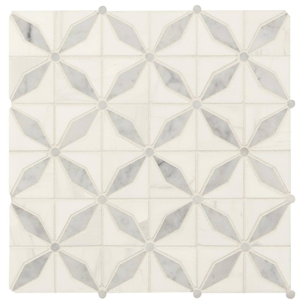 MSI Bianco Starlite Starlite 12 in. x 12 in. Polished Marble Floor and Wall Tile (10 sq. ft.Case) BIANDOL-STARP