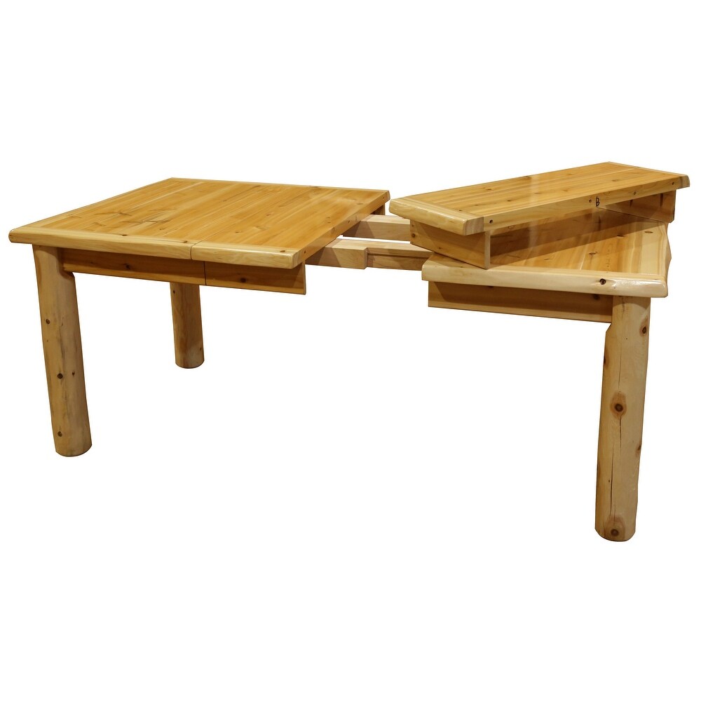 White Cedar Log   Extension Table Dining Set