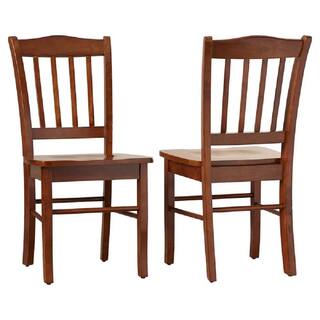 Boraam Walnut Shaker Wood Side Dining Chairs (Set of 2) 30636