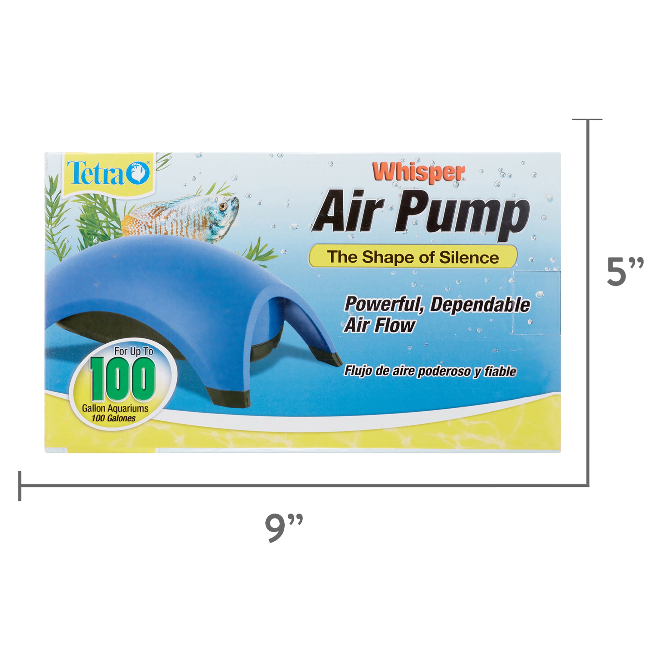 Tetra Whisper Air Pump 60 To 100 Gallons， for Aquariums， Powerful Airflow， Non-UL Listed