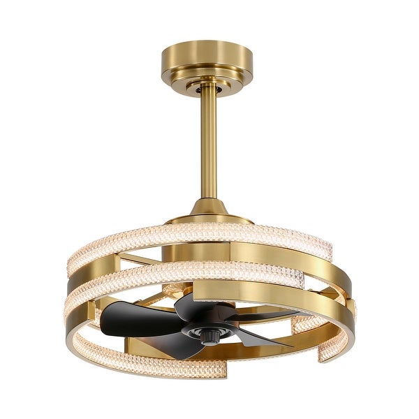 18-IN Gold LED Chandelier Ceiling Fan with Light and Remote Shopping - The Best Deals on Ceiling Fans | 41378105