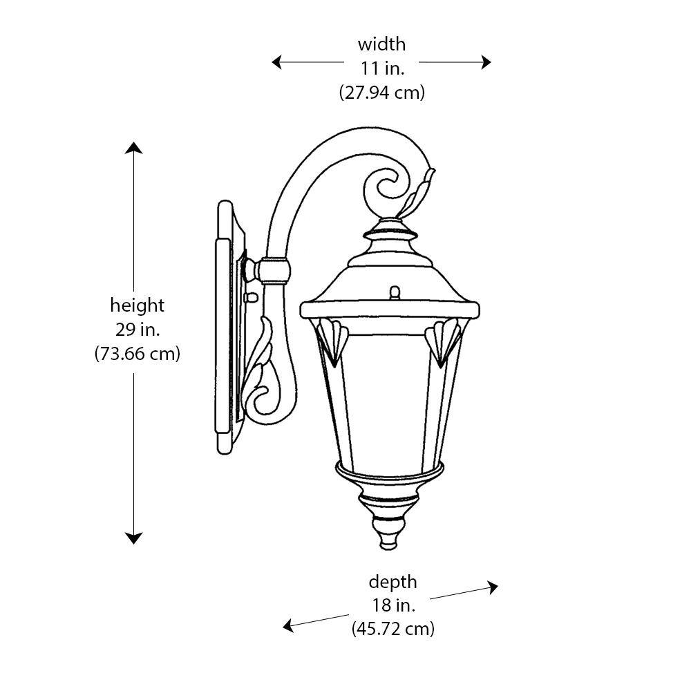 Bel Air Lighting Commons 4-Light Rust Lantern Outdoor Wall Light Fixture with Seeded Glass 5045 RT