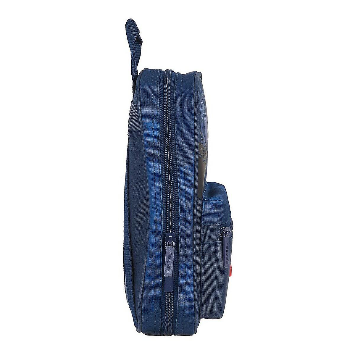 Backpack Pencil Case Skate Safta Navy Blue (33 Pieces)