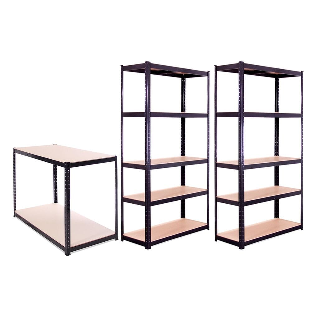 5 Tier Boltless Shelving Unit (set of 2) Plus Workbench