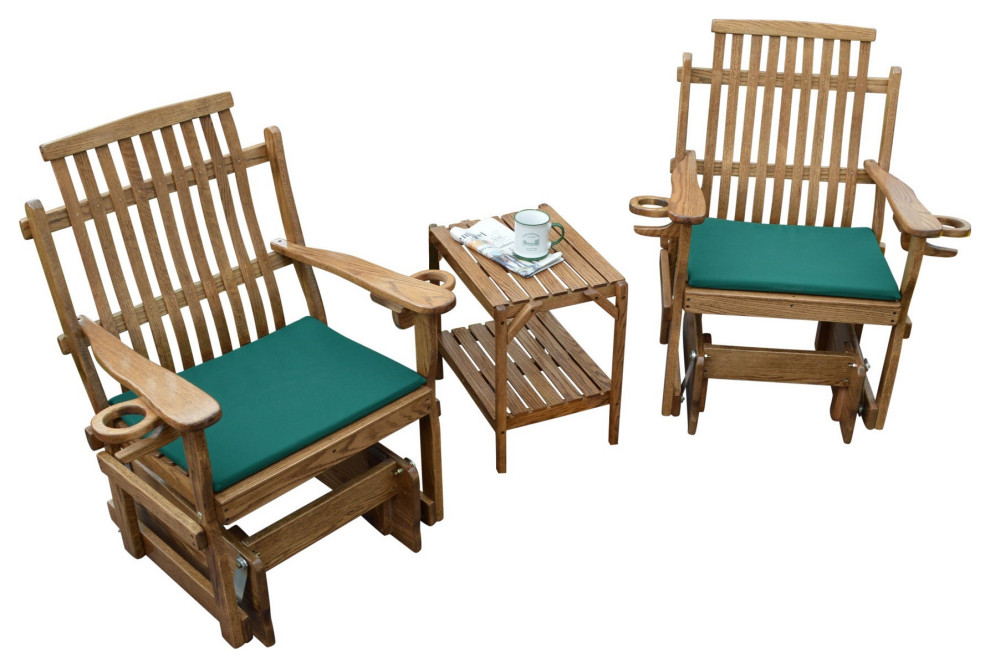 Bent Oak Glider Chair Set   Contemporary   Outdoor Lounge Sets   by Furniture Barn USA  Houzz