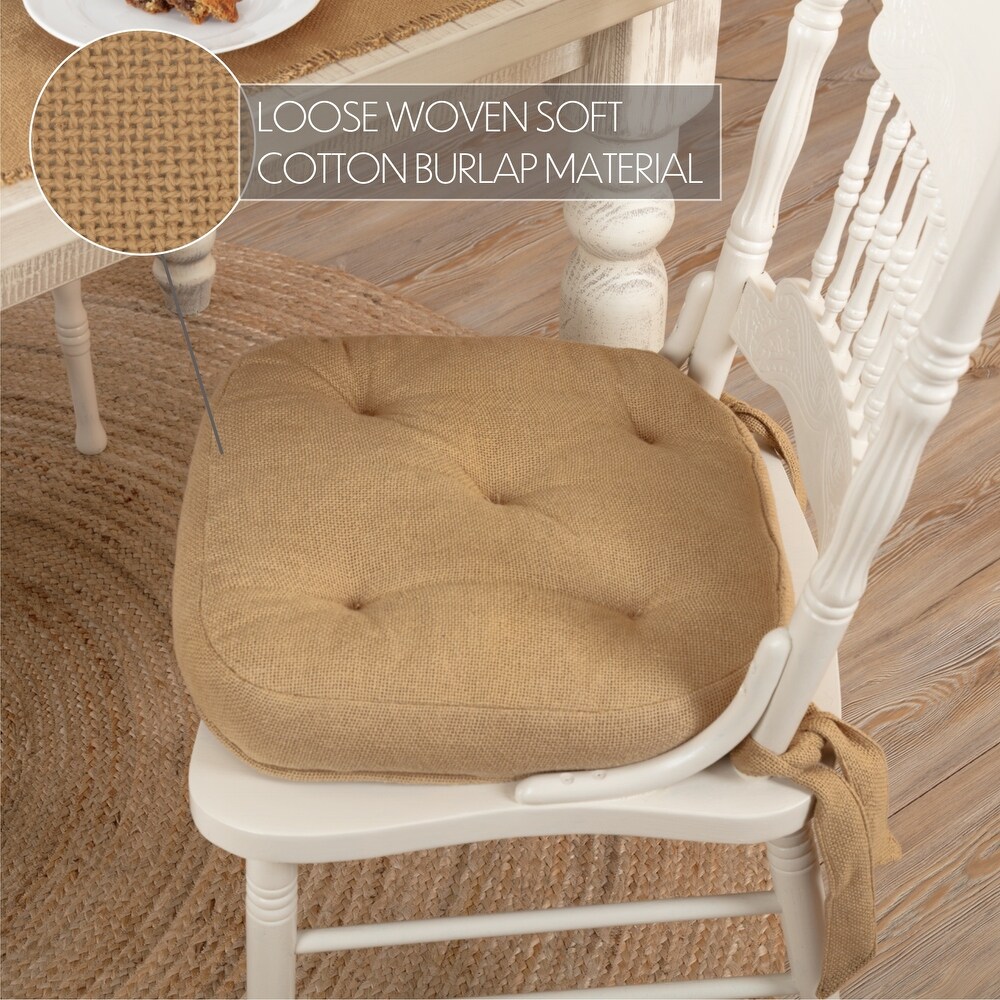 Burlap Natural Chair Pad 15 inches