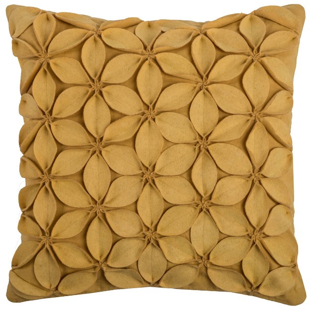 Botanical Petals Solid Square Throw Pillow Cover Rizzy Home