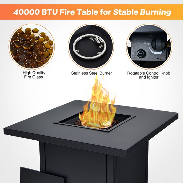 Costway 32 x27 x27 Patio Fire Pit Table Propane Heater 40 000 Btu W csa Certification