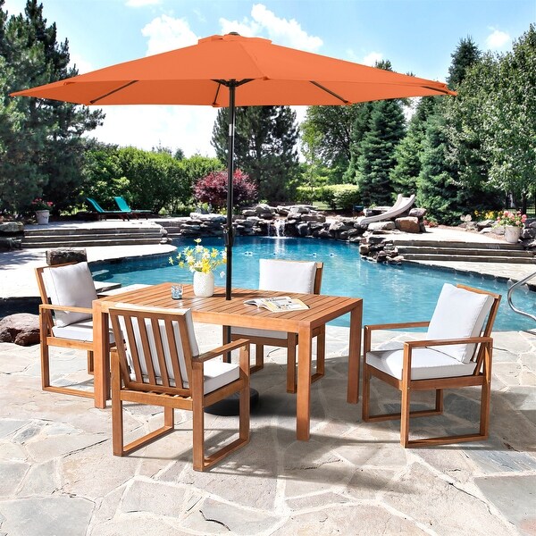 Weston Table with 4 Chairs and 10ft Auto Tilt Umbrella - 6 Piece Set - N/A -  - 37252528