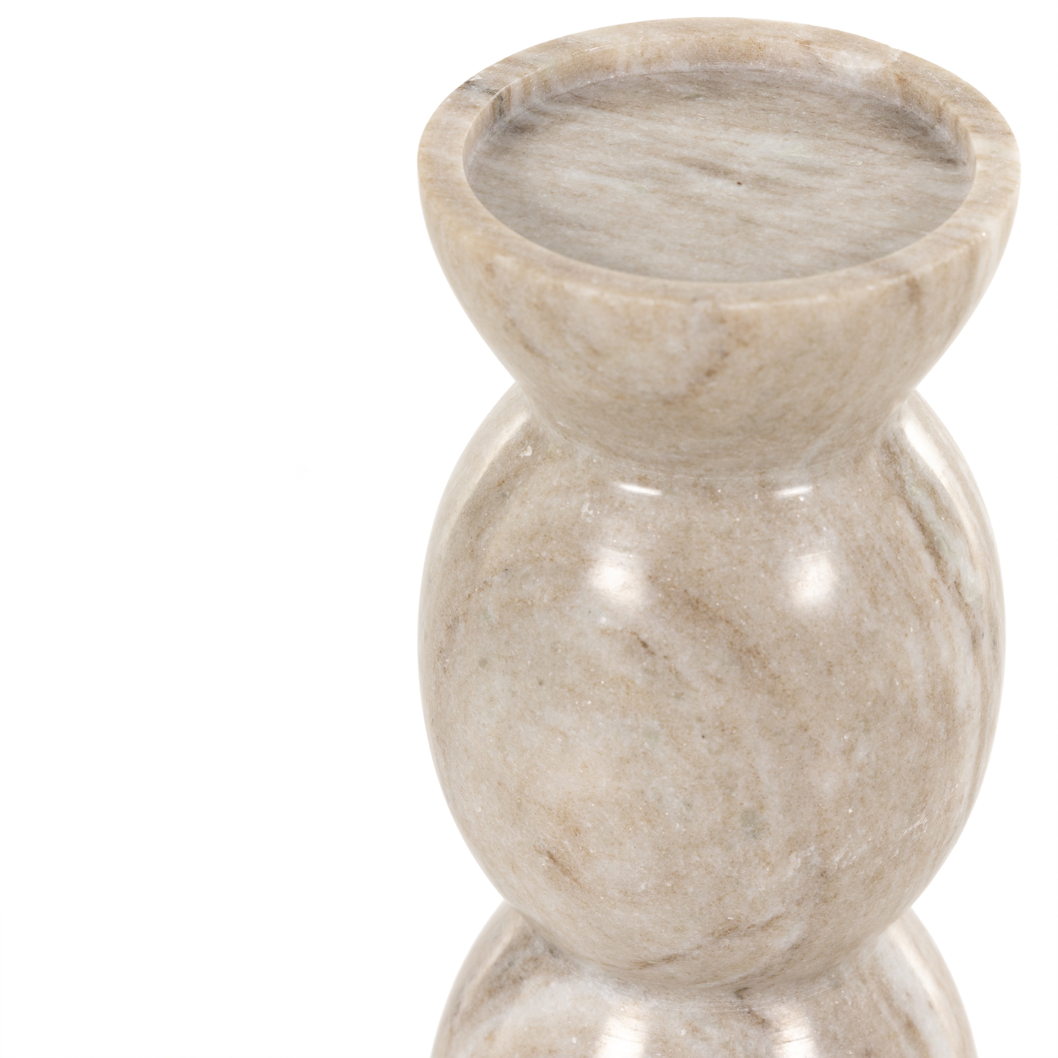 Kivu Pillar Candle Holder, Set Of 2 - Grey