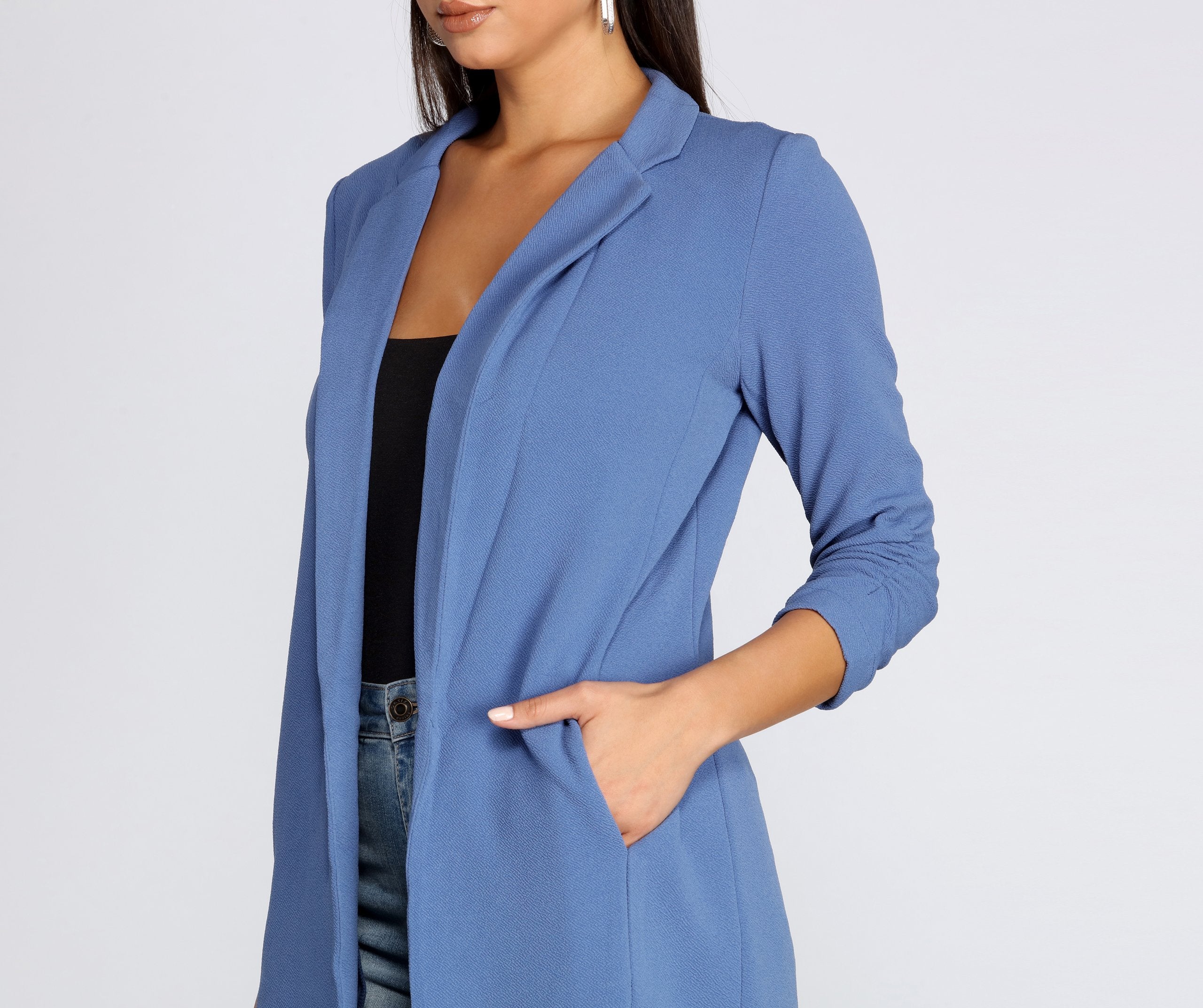 Boss Babe Crepe Longline Blazer