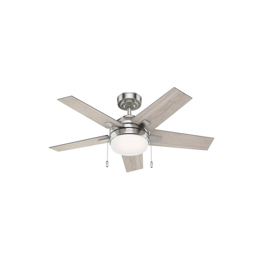 Hunter Barlett Ceiling Fan 44 Brushed Nickel Light Gray Oak