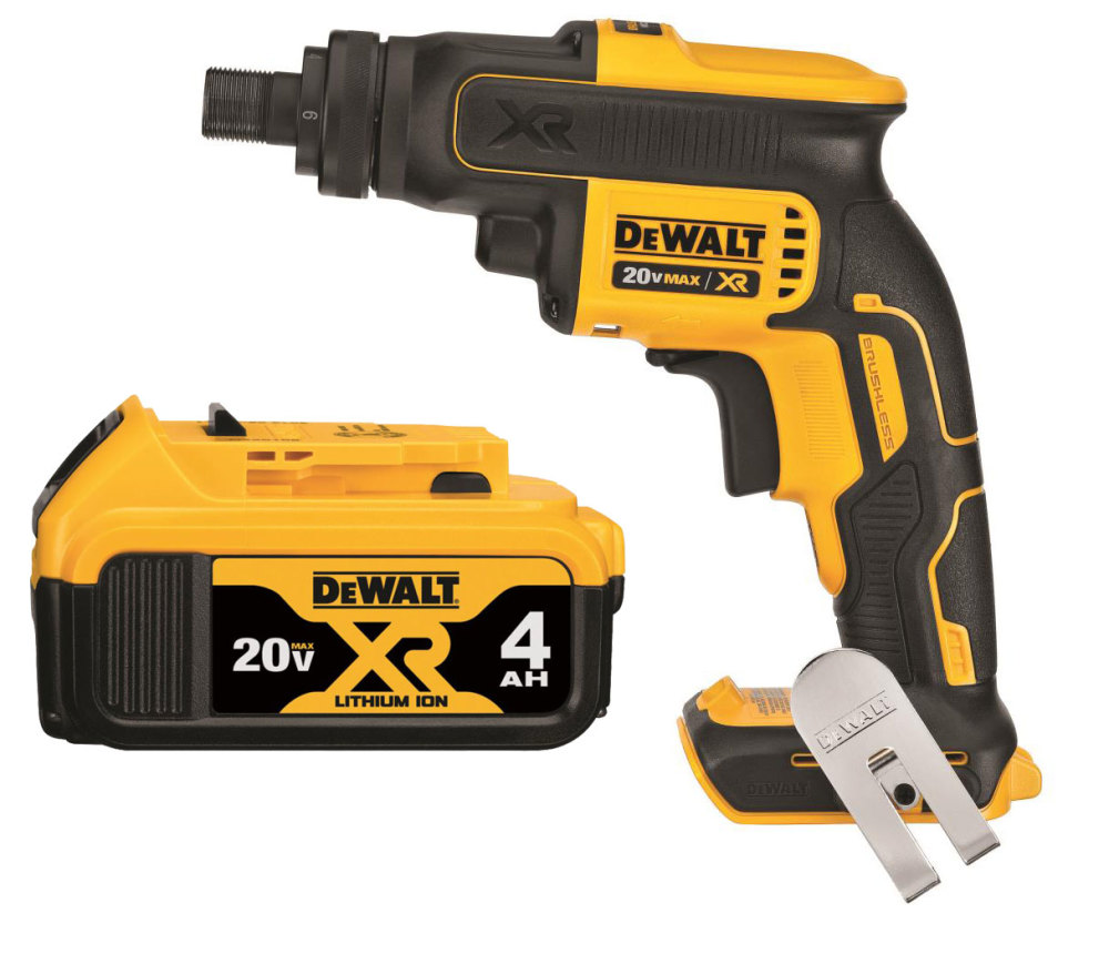 DW 20V MAX XR Screwgun with Threaded Clutch Housing and 20V MAX 4Ah Battery Bundle DCB204-DCF624B from DW