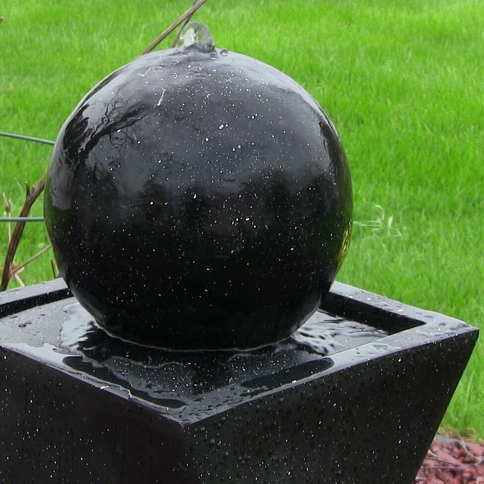 Sunnydaze Decor Black Ball Solar Water Fountain