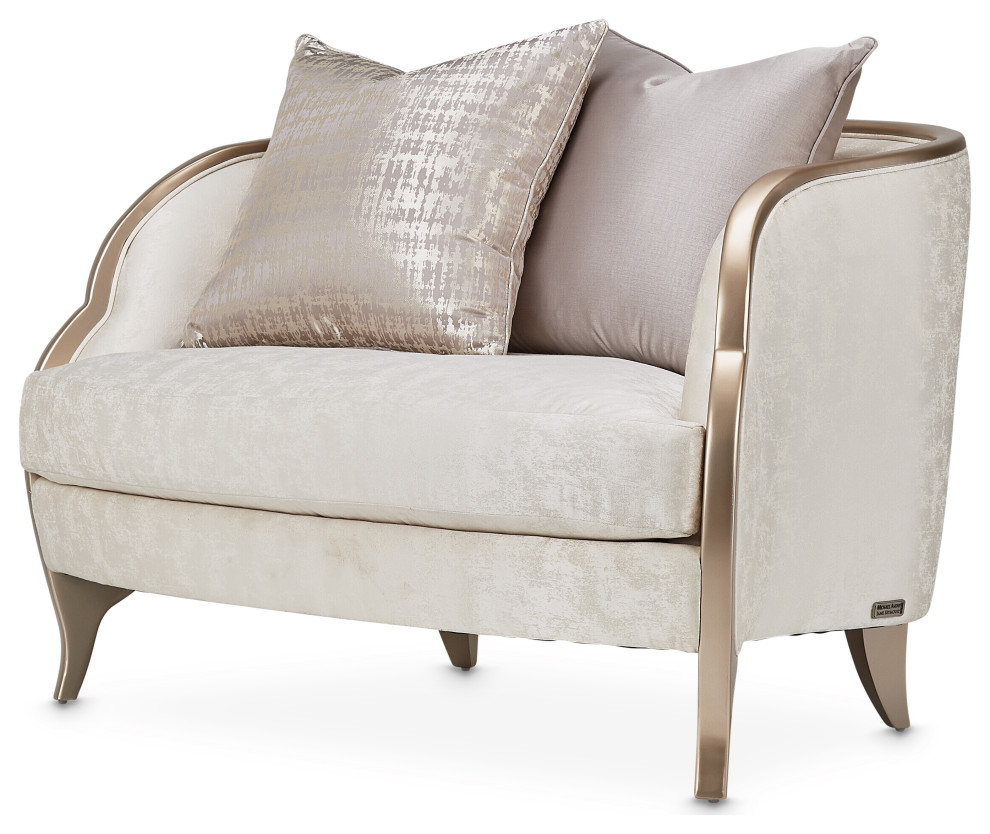 Malibu Crest Chair and Half   Cloud White/Chardonnay   Contemporary   Armchairs And Accent Chairs   by Michael Amini  Houzz