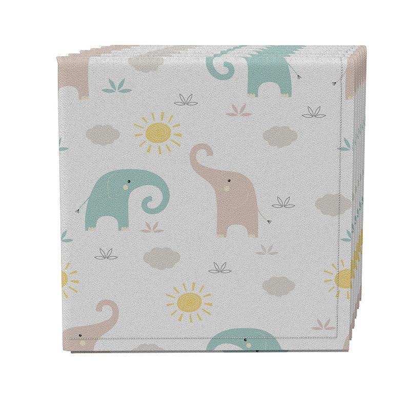 Napkin Set of 4， 100% Cotton， 20x20， Twin Elephants