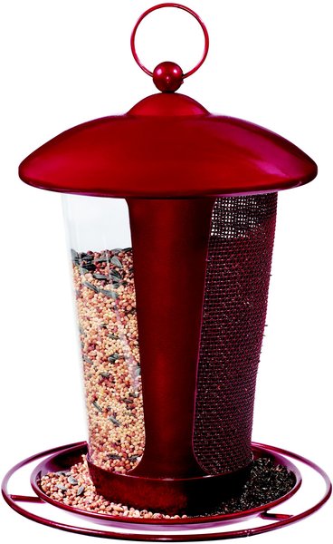 North States Crimson Single Tube Bird Feeder， Red