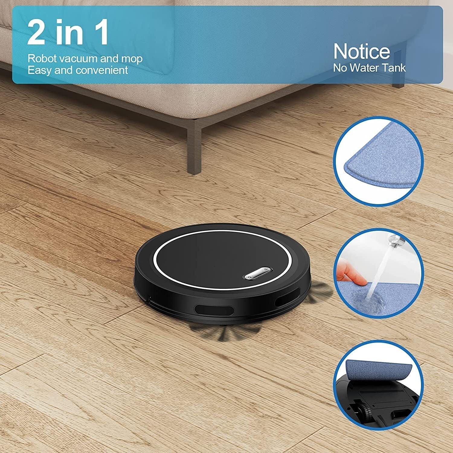 Best 2-In-1 Robot Vacuum And Mop Cleaner With 2500pa Strong Suction