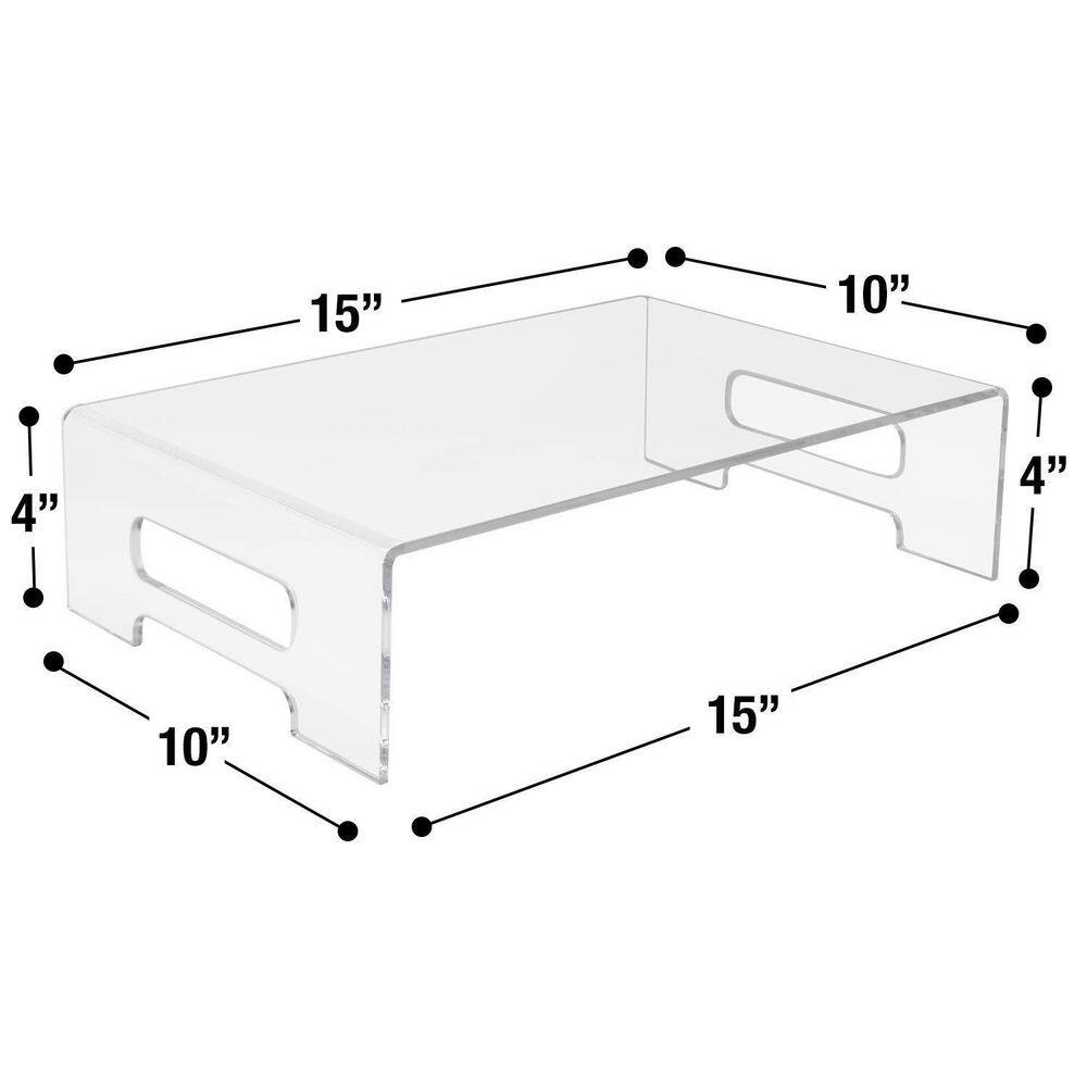 Sorbus 15 in. x 10 in. x 4 in. Acrylic Monitor Stand Clear Laptop Riser Computer Desktop Stand ACR-STDL