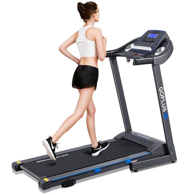 2.25HP Folding Treadmill for Home/Gym, Electric Motorized Portable Running Walking Exercise Machine with Blue-Ray LCD Display