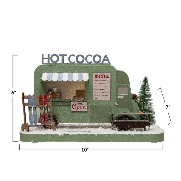 Paper Hot Cocoa Truck in Winter Scene with LED Light