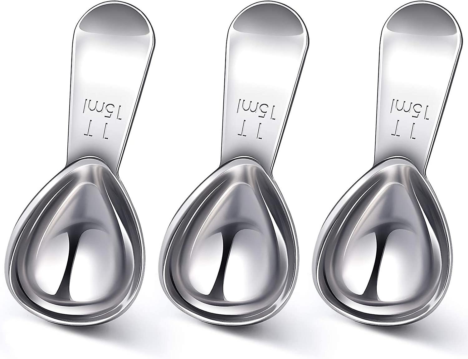 3 Stainless Steel Coffee Spoons， Short Handle Spoons， Coffee Tea Sugar Measurement(silver， 15 Ml)