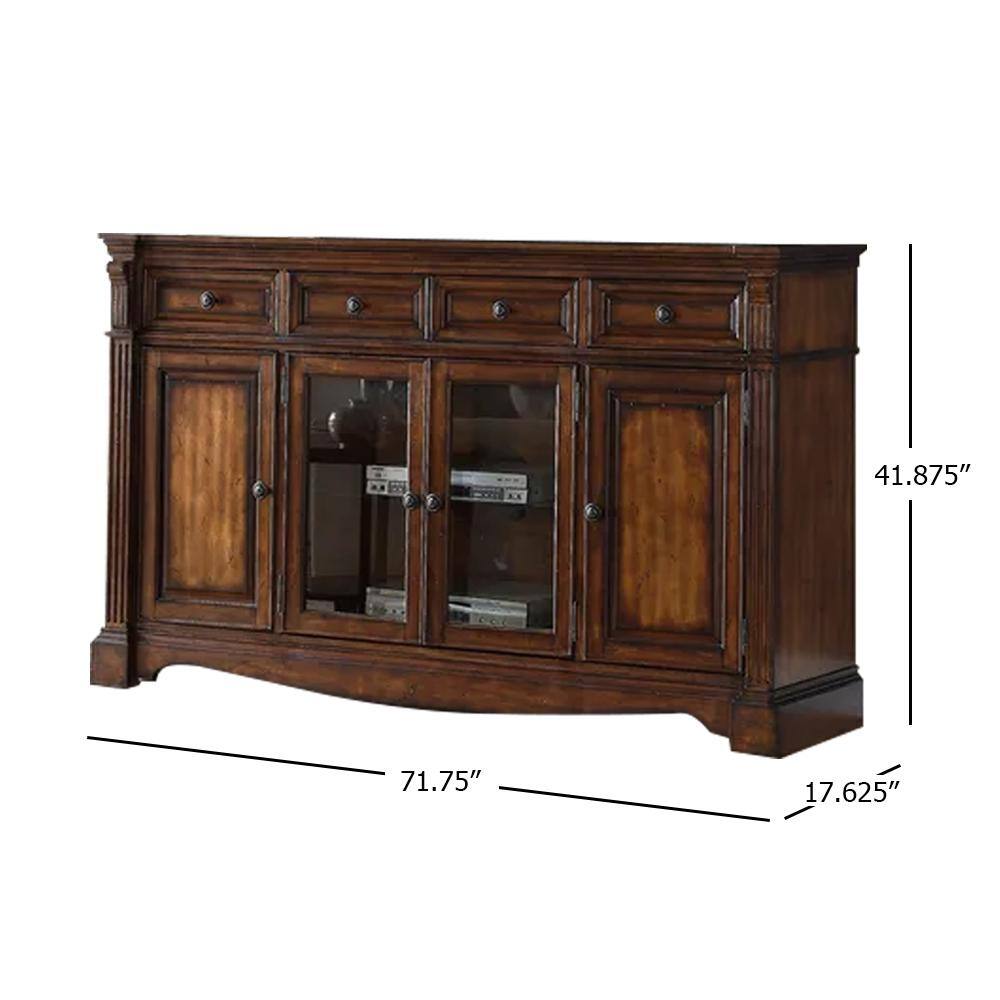 Bridgevine Home Parliament 71.75 in. Hazelnut TV Stand Fits TV's up to 75 in. ZPAR-1772