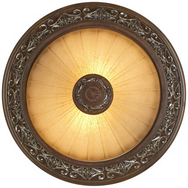 Wide Golden Bronze 2 light Champagne Glass Dome Shade For Bedroom Kitchen