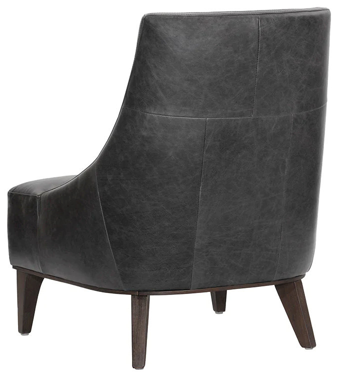 Hazelle Lounge Chair  Marseille Black Leather   Contemporary   Indoor Chaise Lounge Chairs   by Virgil Stanis Design  Houzz