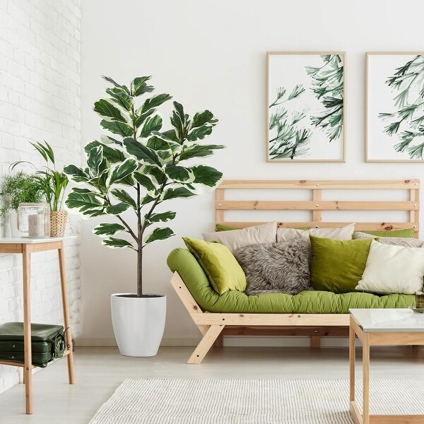 Faux Fiddle Leaf Fig Tree，4.3 Ft