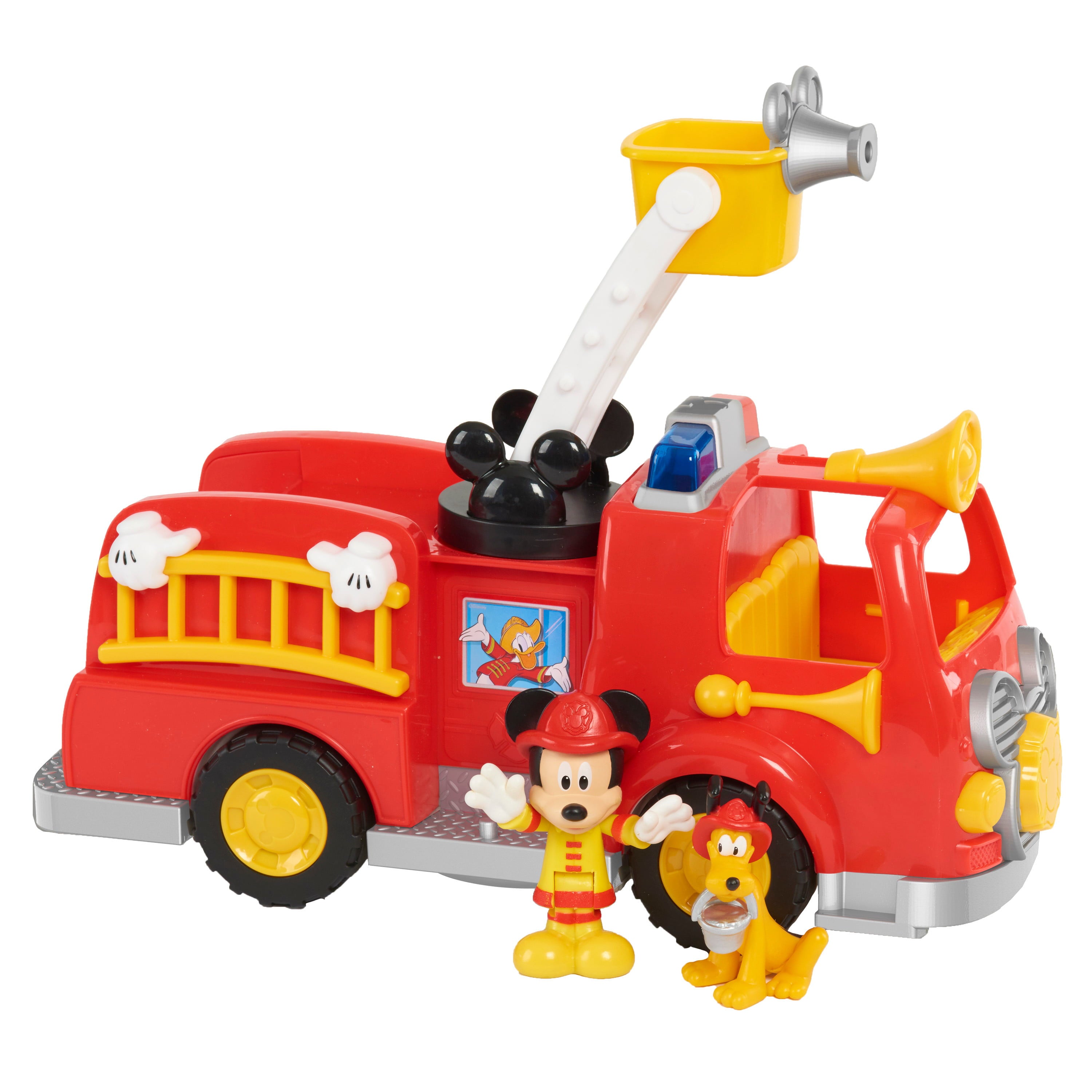 Disney’s Mickey Mouse Mickey’s Fire Engine， Figure and Vehicle Playset， Lights and Sounds， Officially Licensed Kids Toys for Ages 3 Up， Gifts and Presents