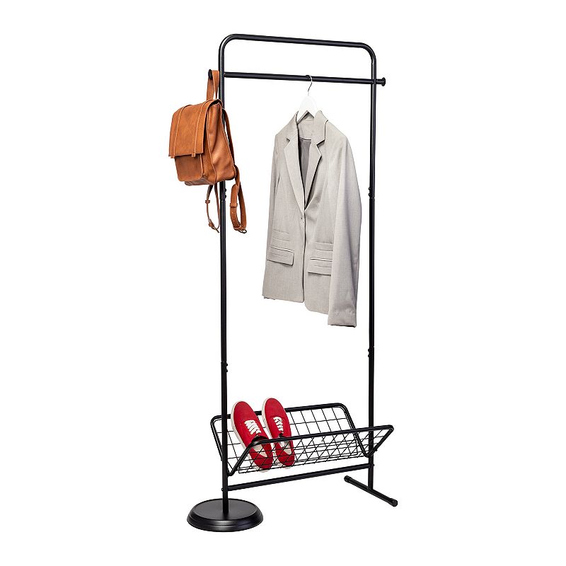 Honey-Can-Do Swivel Coat Rack Valet with Basket