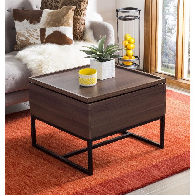 Kristie Contemporary Lift Top Coffee Table Dark Oak black Safavieh