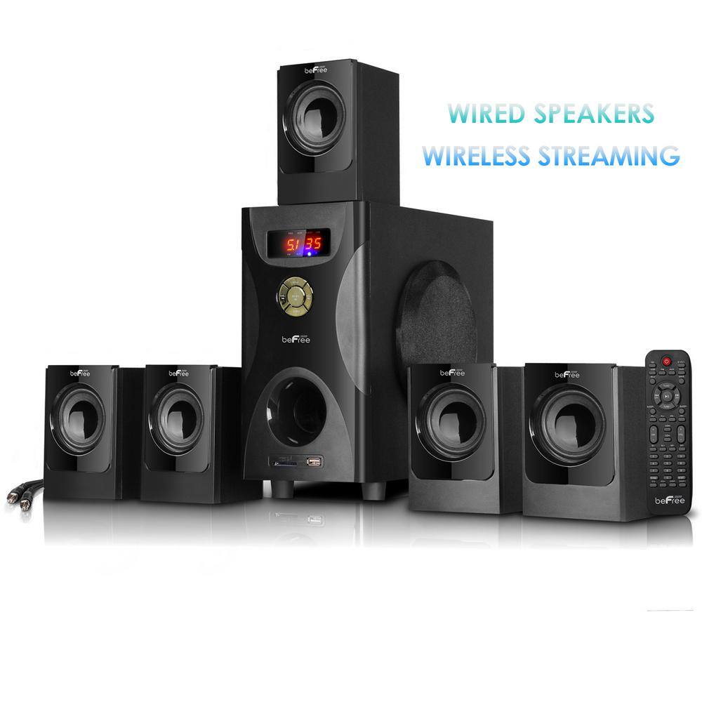 BEFREE SOUND 5.1-Channel Surround Sound Bluetooth Speaker System in Black 98595500M