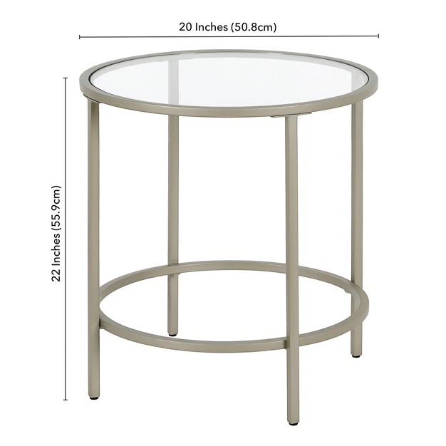 Satin Nickel Round Side Table Henn amp hart