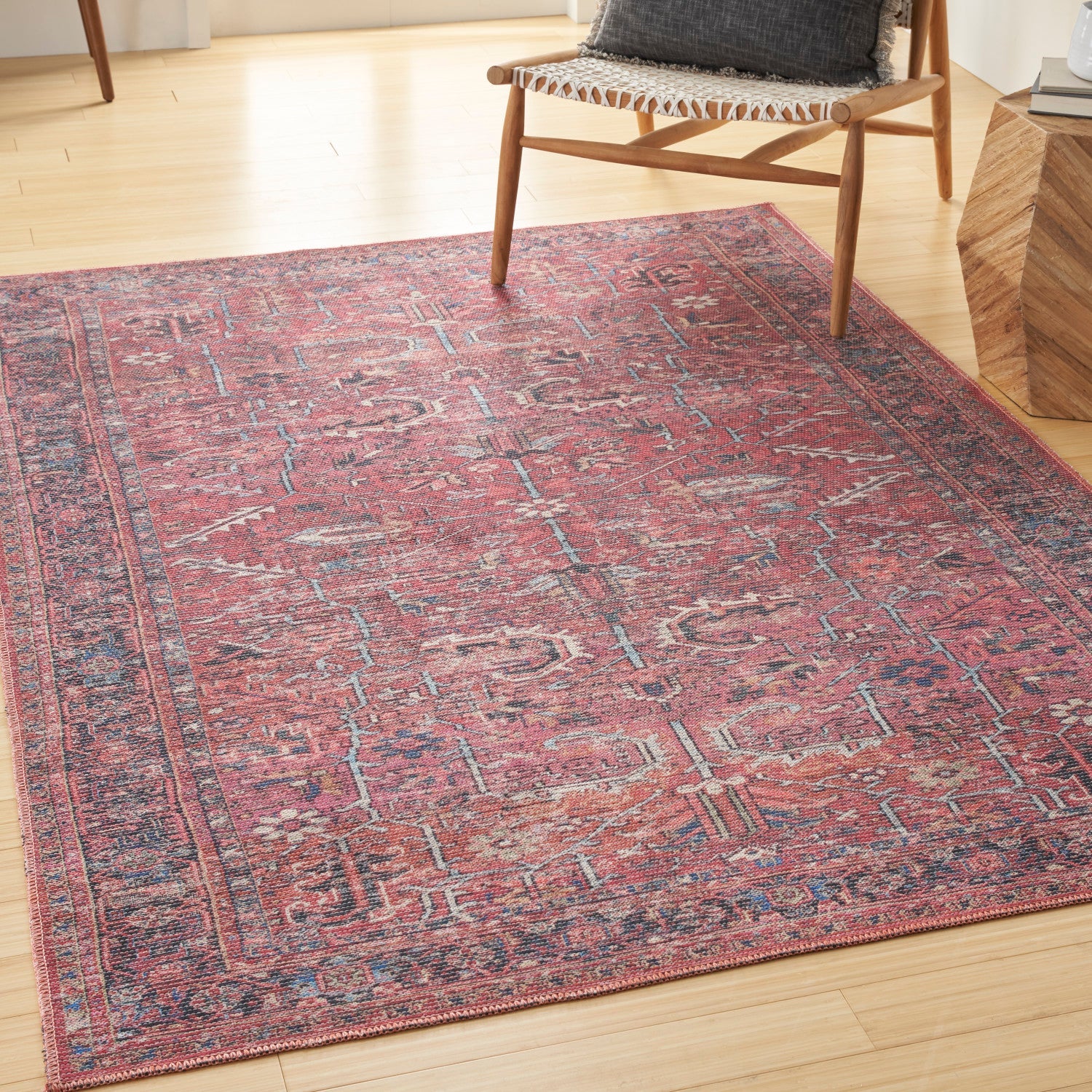 Machine Washable Series Brick Vintage Rug