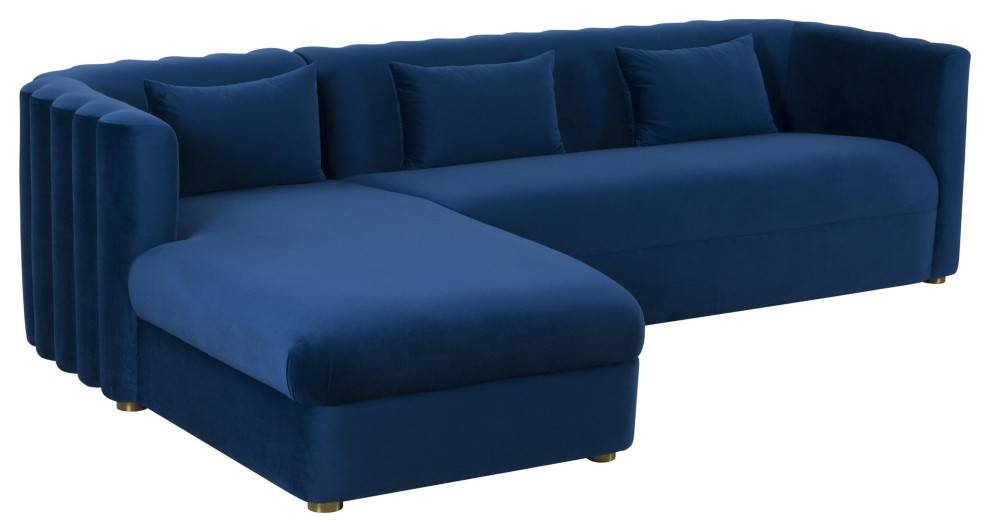 Callie Velvet Sectional   Contemporary   Sectional Sofas   by TOV Furniture  Houzz