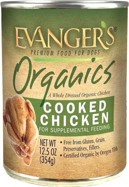 Evanger's Organics Cooked Chicken Grain-Free Canned Dog Food