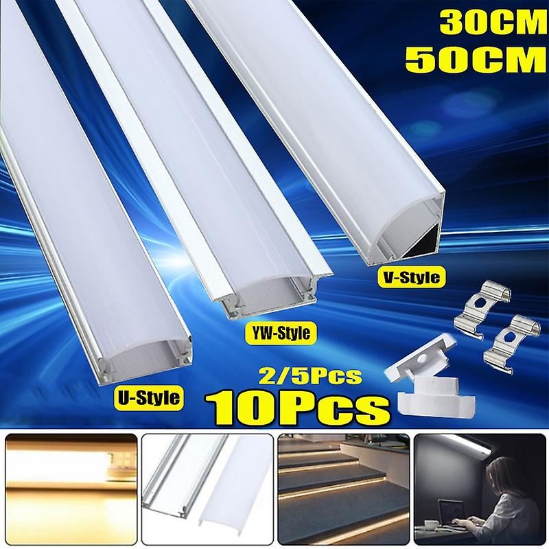 10/5/2pcs 50/30cm U/v/yw Style Aluminium Lamp Channel Holder Closet Light Strip Bar Diy For Led Strip Light Bar Cabinet Lamp(without Light Strip)