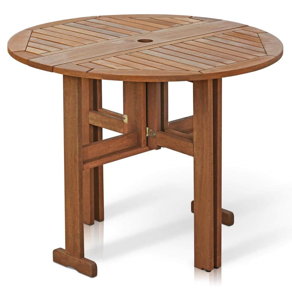 Furinno Tioman Round Wood Outdoor Dining Table