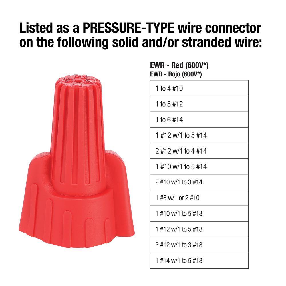 Commercial Electric Assorted (Yellow and Red) Winged Wire Connectors (180-Pack) EWA-180