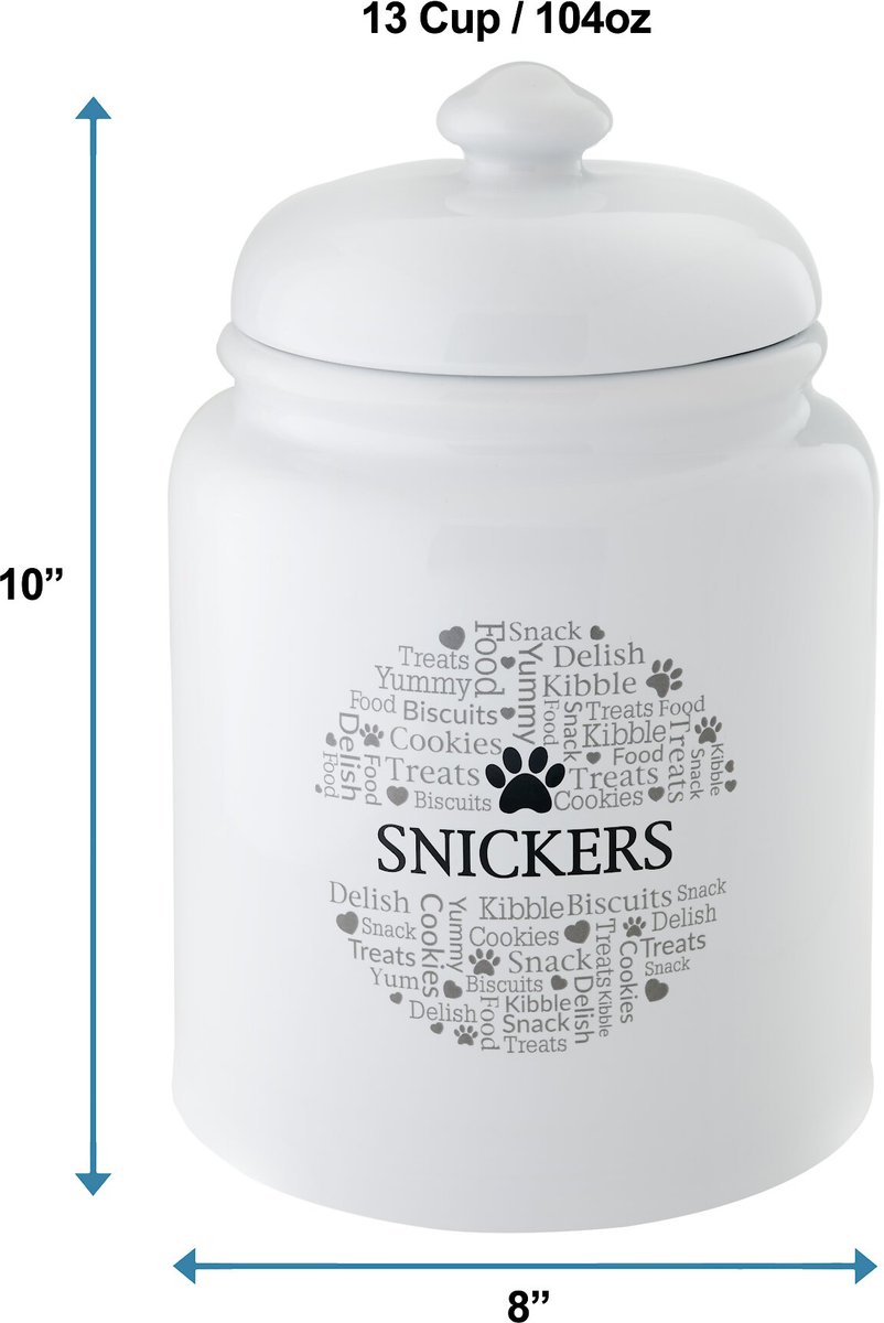 Frisco Ceramic Paw Personalized Treat Jar， 13 cup， 104oz