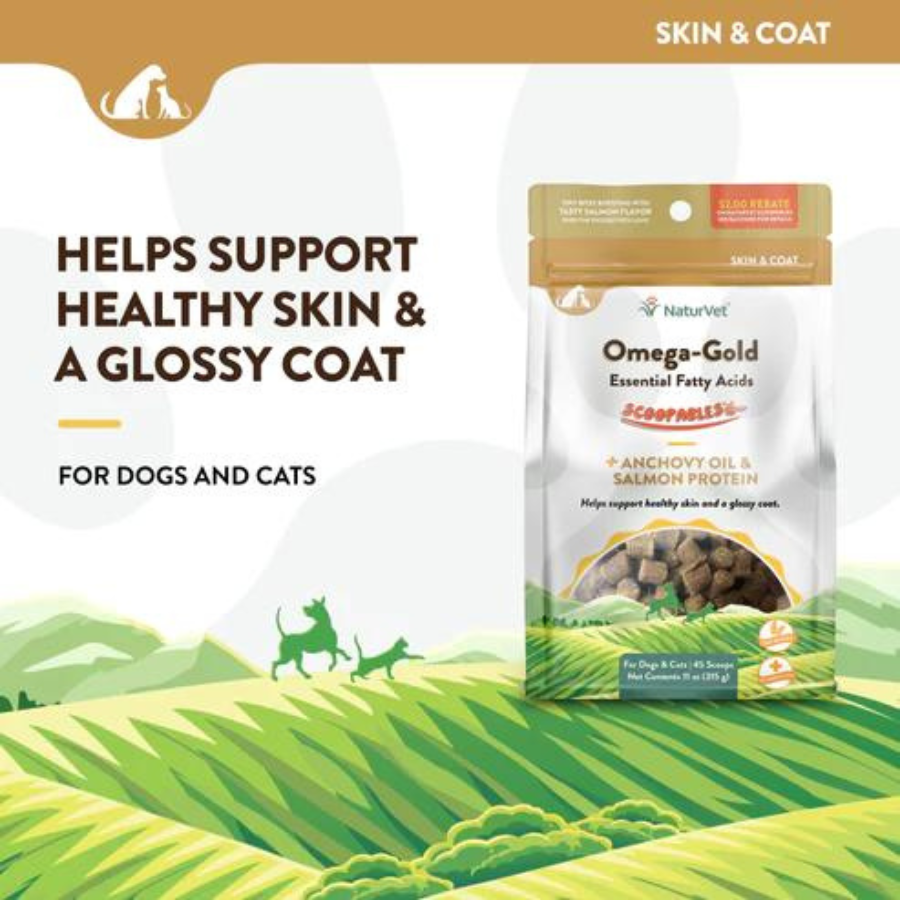 NaturVet Scoopables Omega Gold Cat and Dog Chews 11 oz