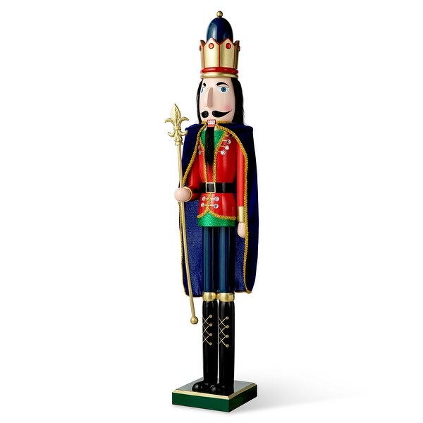 Glitzhome 36inch Wooden Christmas King/Drummer Nutcracker