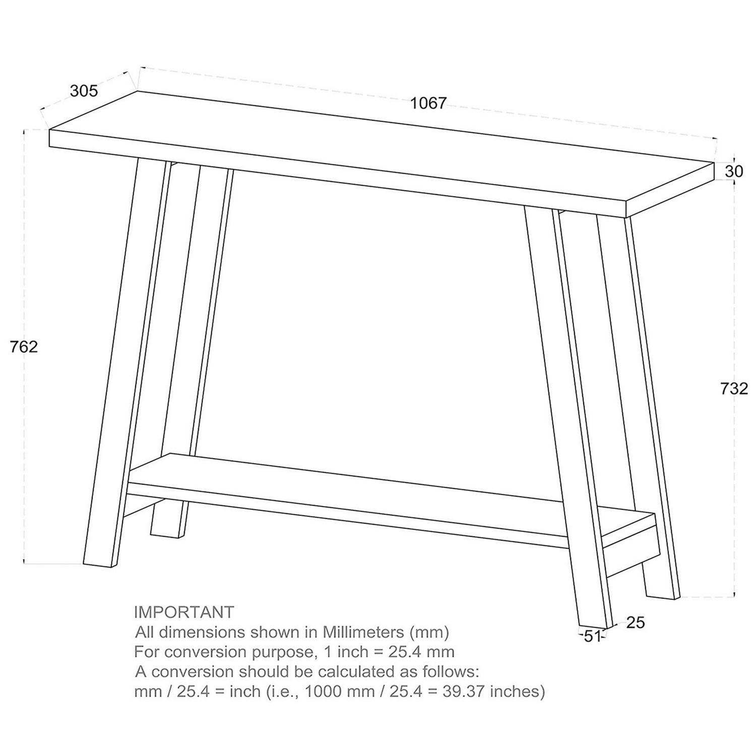 !nspire Solid Reclaimed Wood Console Table