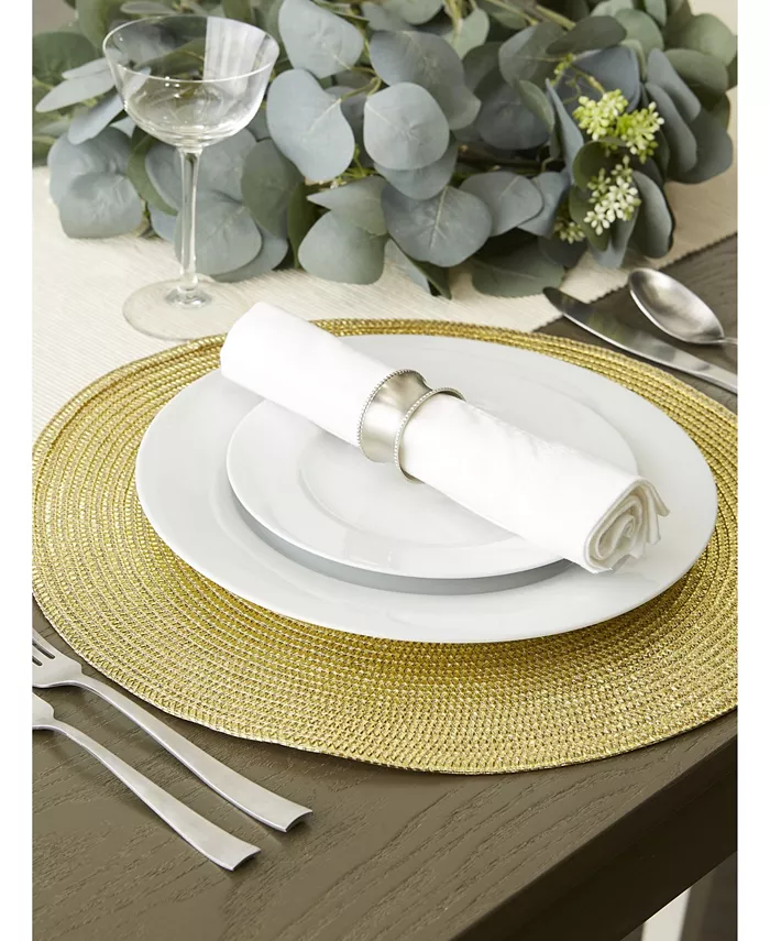 Design Imports Design Import Metallic Round Woven Polypropylene Placemat Set of 6