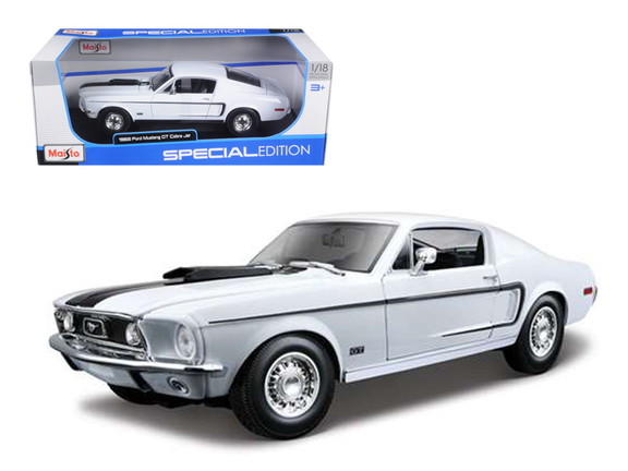 Maisto 1968 Ford Mustang CJ Cobra Jet Blue 1/18 Di...